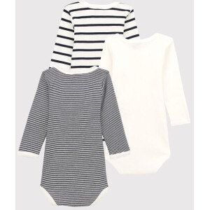 Petit Bateau Langarmbody Bio 3er Set Maritim