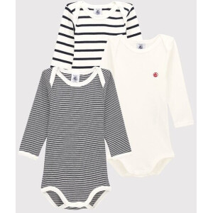 Petit Bateau Langarmbody Bio 3er Set Maritim