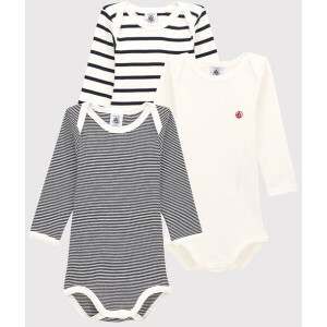 Petit Bateau Langarmbody Bio 3er Set Maritim