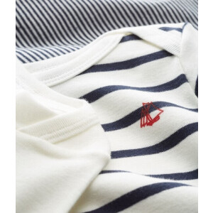 Petit Bateau Langarmbody Bio 3er Set Maritim