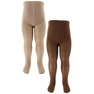 Minymo Strumpfhose Rib mit Wolle 2er Set