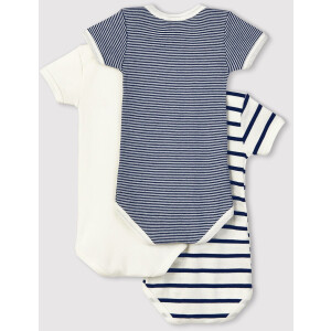 Petit Bateau Kurzarmbody 3er Set Maritim Biobaumwolle
