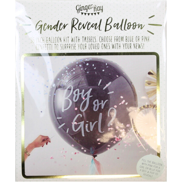 Ginger Ray XXL Luftballon 'Boy Or Girl?' – Mit Konfetti Für Baby-Enthüllungspartys