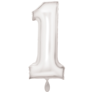 Amscan Zahlen-Ballon Silk Lustre White