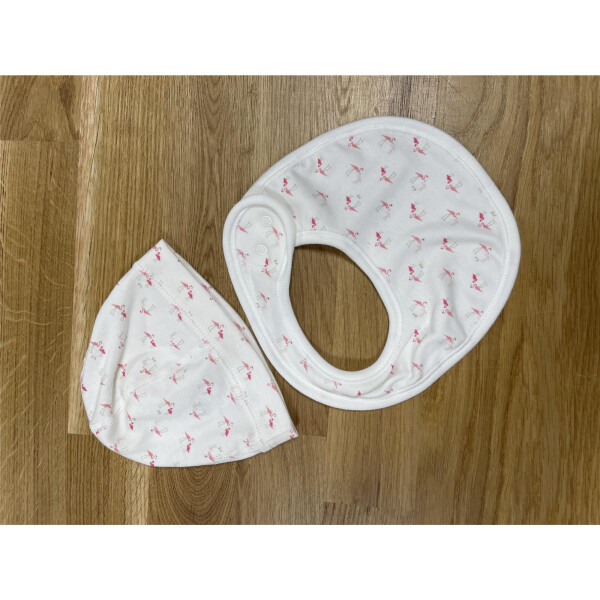 Petit Bateau Geschenkset Mütze und Lätzchen Flamingo