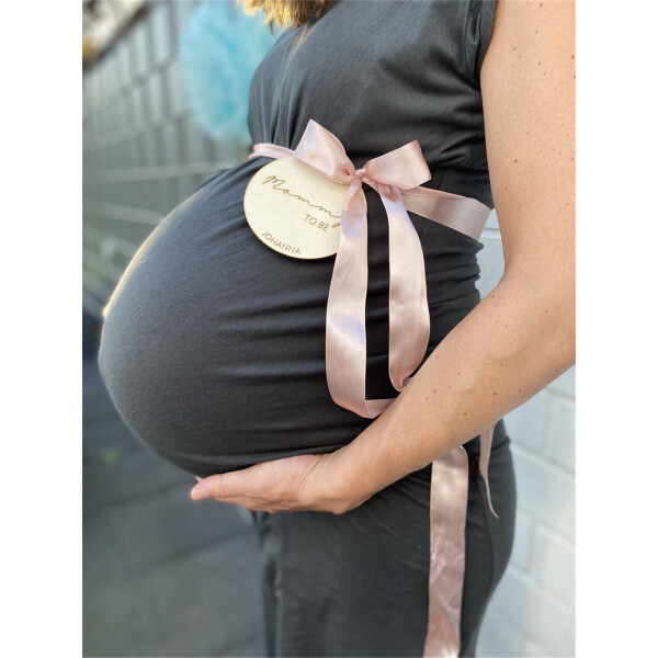Schärpe „Bald Mama“ & Anstecker „Bald Papa“ – Set Für Babyparty, In Französischer Schrift
