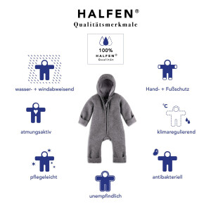 Halfen Wollwalk-Overall mit Reißverschluss