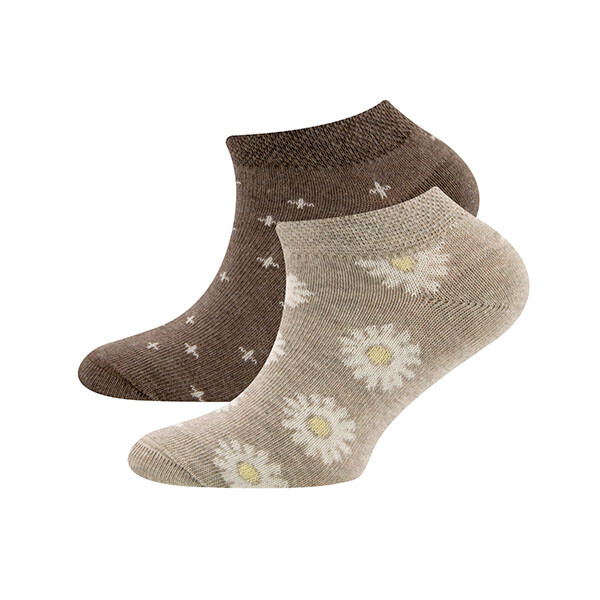 Ewers Sneakersocken 2er Set Blumen/Punkte