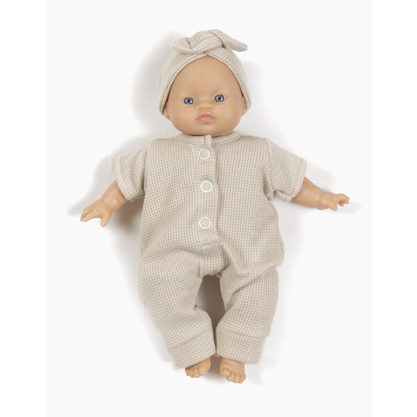 Minikane Overall mit Haarband Lili Waffel für Babypuppen 28cm