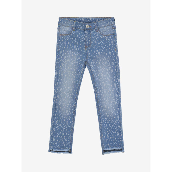 Minymo Denim Jeans mit Blümchen