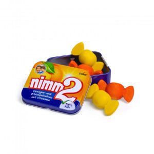 Erzi nimm2 Bombons in der Dose aus Holz