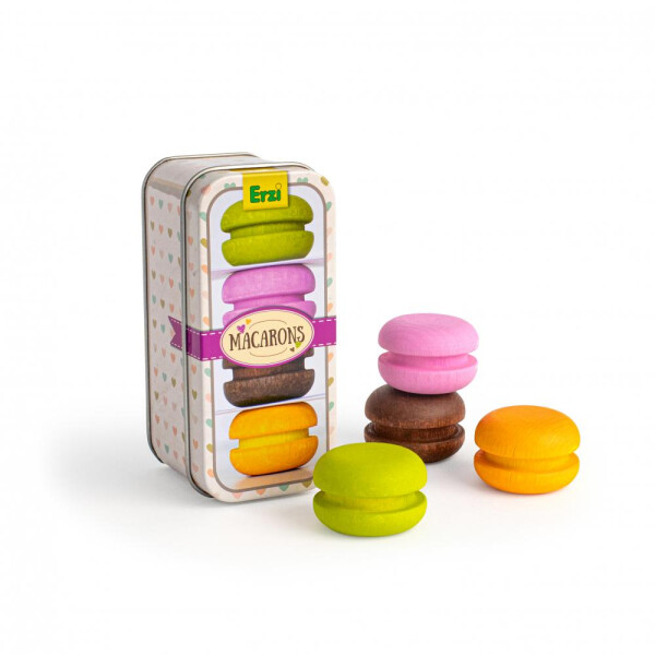 Erzi Macarons aus Holz in der Dose