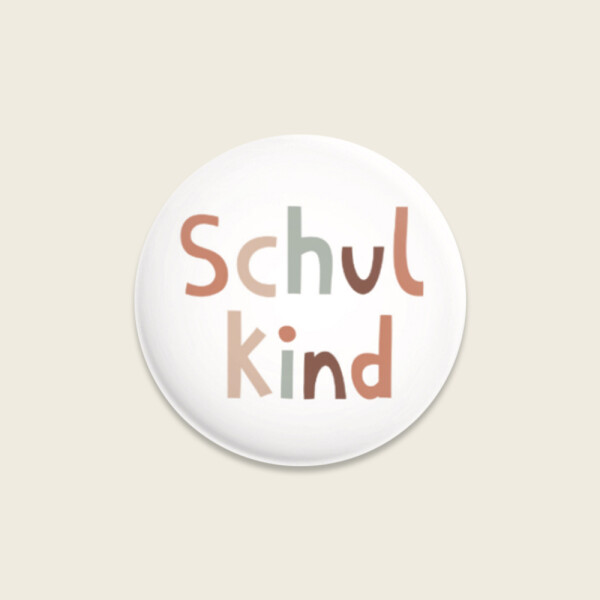 Ava & Yves Button "Schulkind" Pastell
