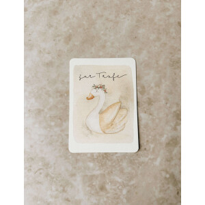 Linda Mundo Postkarte "Zur Taufe" Schwan mit Umschlag