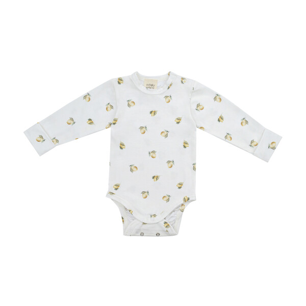 Wooly Organic Langarmbody mitwachsend Lemon Garden