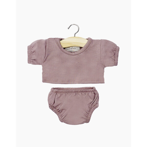 Minikane Set aus T-Shirt mit Ballonärmeln und Slip Charlotte 34cm