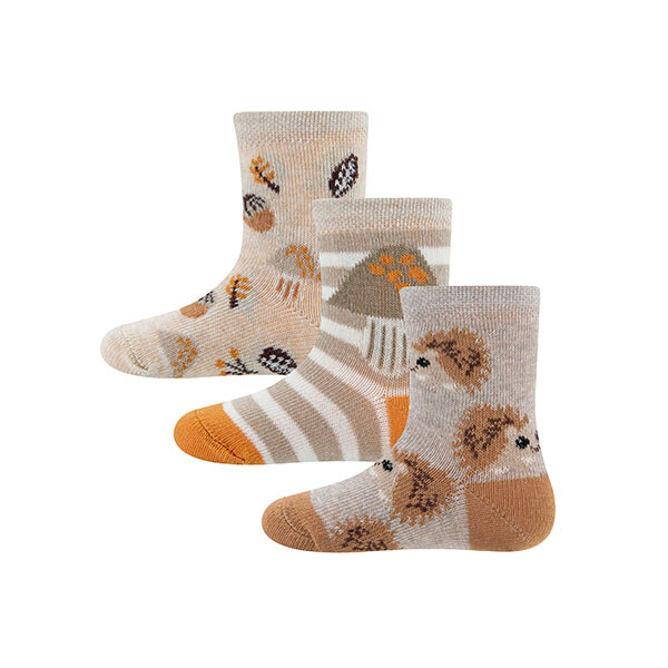 Ewers Socken 3er Set Igel/Pilze