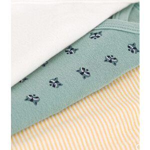 Petit Bateau Wickelbody Langarm Waschbär 3er Set Biobaumwolle