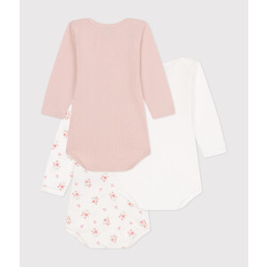 Petit Bateau Langarmbody 3er Set Blümchen Bio