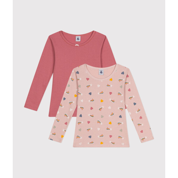 Petit Bateau Langarmshirt 2er Set Regenbogen-Sternschnuppe