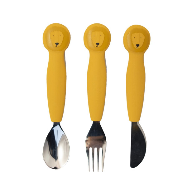 Trixie Kinderbesteck Set aus Silikon 3-teilig - Mr. Lion