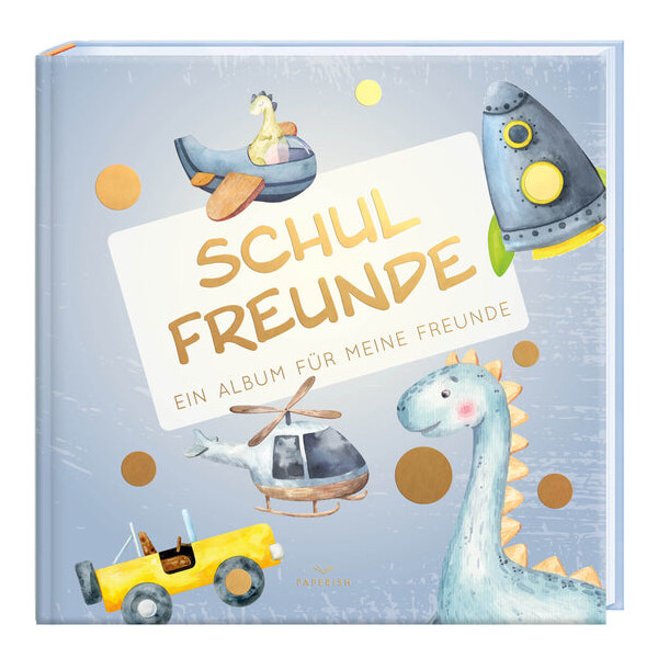 Paperish Verlag - Schulfreunde-Freundebuch Dinos & Fahrzeuge