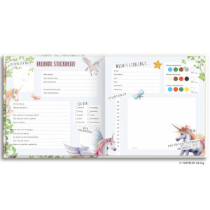 Paperish Verlag - Schulfreunde-Freundebuch Einhorn