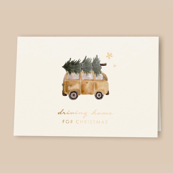 Leevje Klappkarte Driving Home for Christmas  mit Umschlag