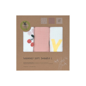 Lässig Mulltücher 3er Set 80 x 80 cm - Happy Fruits Kirsche