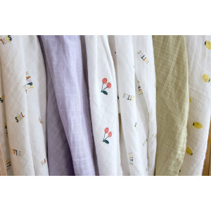 Lässig Mulltücher 3er Set 80 x 80 cm - Happy Fruits Kirsche