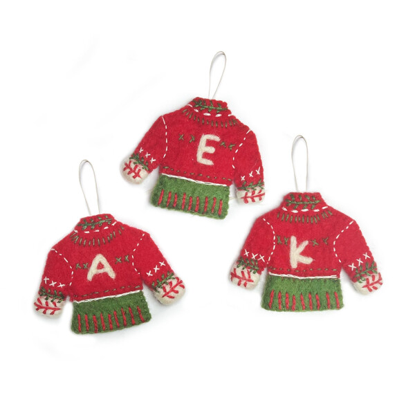 Gamcha Baumanhänger Weihnachtspullover Buchstabe