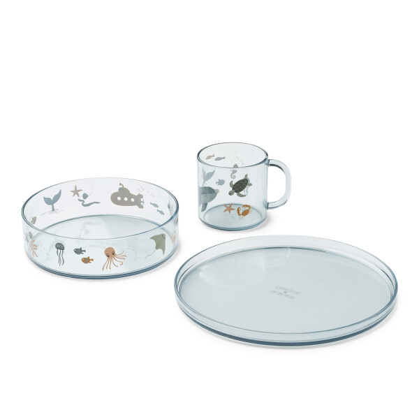 Liewood Siva Printed Geschirr Set Sea Creature