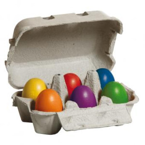 Erzi 6 bunte Holzeier