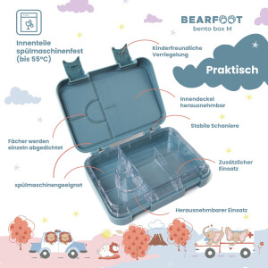 Bearfoot Bento Box M Bär Space Lunchbox mit herausnehmbaren Einsätzen