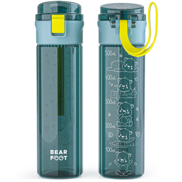 Bearfoot Trinkflasche 500ml auslaufsicher Logo blau