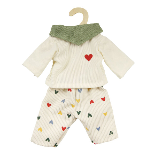 Heless Puppen-Kordhose "Herz-Konfetti" mit T-Shirt und Nickituch