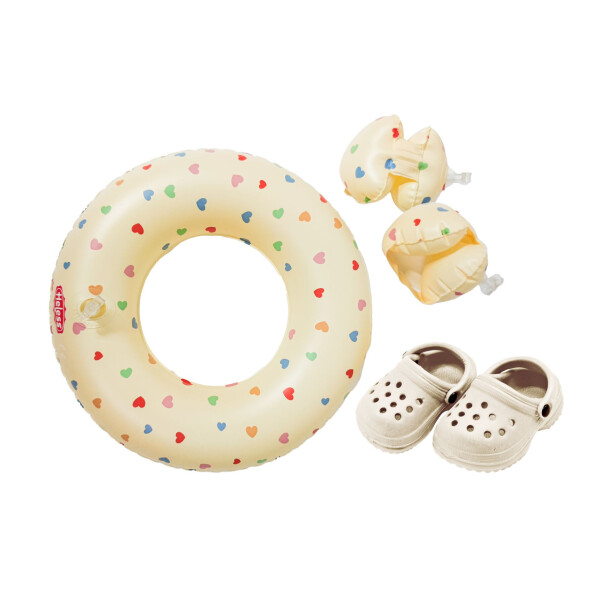 Heless Puppen-Schwimmset Herz Konfetti mit Schwimmring, Schwimmflügeln und Clogs