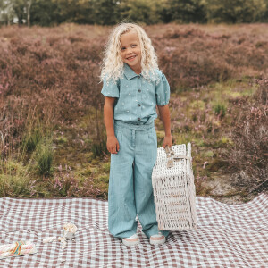 Your Wishes Slub Denim Wide Leg Pants