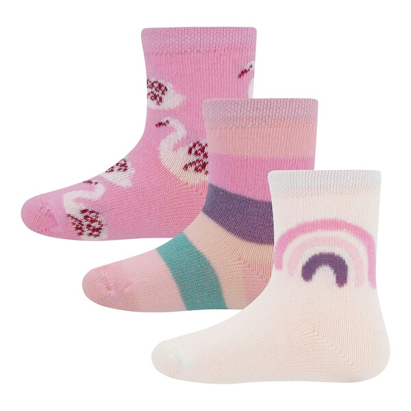 Ewers Socken 3er Set Regenbogen/Ringel/Schwan