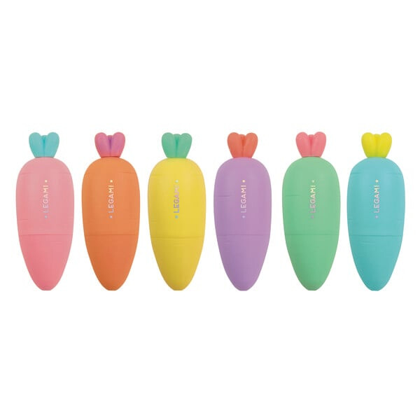 Legami Mini-Textmarker 6er Set Möhre Carrate Team