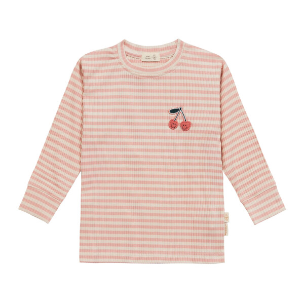 Lässig Longsleeve gerippt Cherry Bio