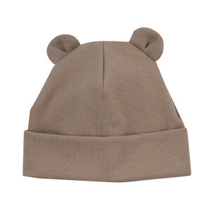 Wooly Organic Beanie mit Ohren gerippt