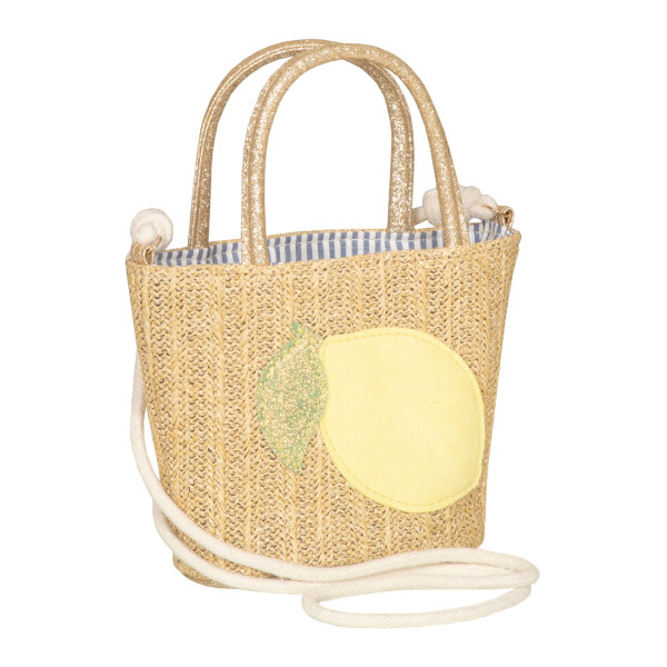 Mimi&Lula Korbtasche Zitrone Glitzergriff