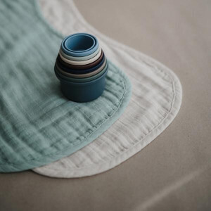 Mushie Spucktuch 2er Set aus Biomusselin