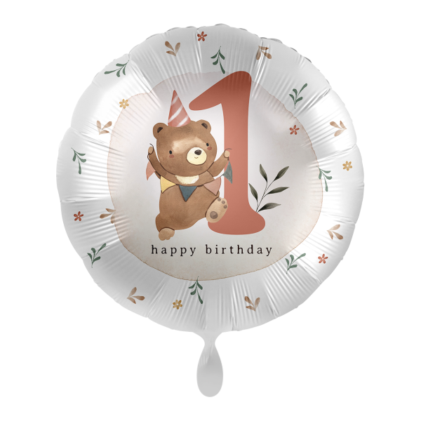 Premioloon Ballon 1. Geburtstag Teddy