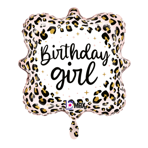 Grabo Ballon Birthday Girl Satin Leopard