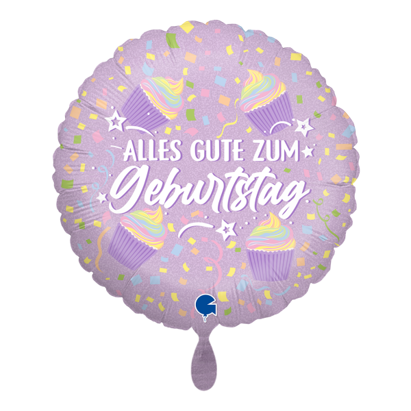 Grabo Ballon Alles Gute zum Geburtstag Cupcake Pastell