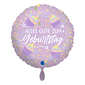 Grabo Ballon Alles Gute zum Geburtstag Cupcake Pastell
