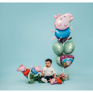 Grabo Ballon - Peppa Pig und Teddy
