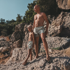 Salted Stories Männer Schwimmshorts Seersucker